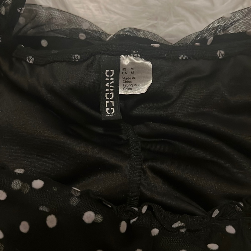 H&M Puff Sleeve Polka Mini Dress - Picture 3 of 4